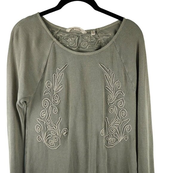 Soft Surroundings Gray Embroidered Rib Sweater Tunic Top Size‎ S - Picture 2 of 7